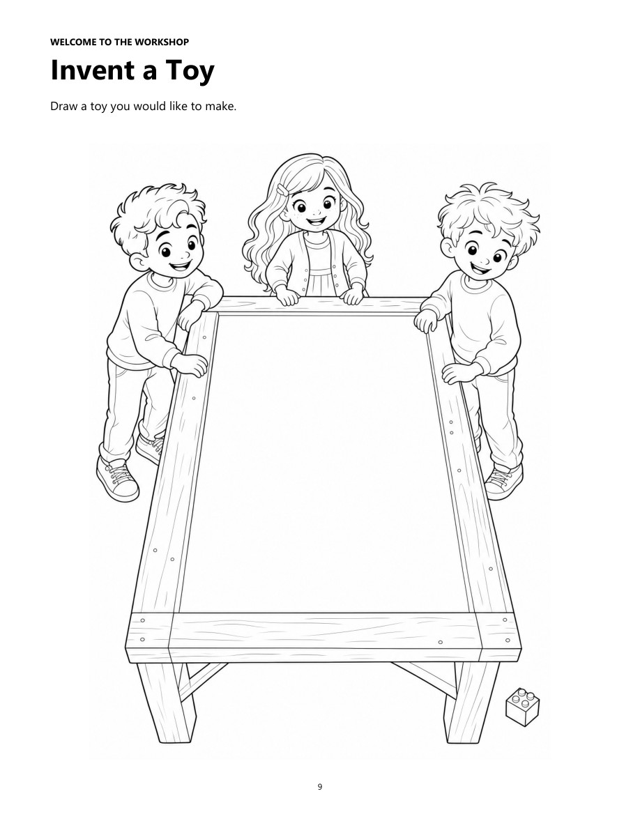 Second original printable activity page from My Christmas Workshop